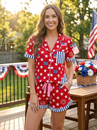 Image of KevaMolly Women Novelty Knotted Candy Cane Christmas Pajama Set