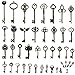 N'joy 42-Piece Mixed Steampunk Vintage Skeleton Keys,Antique Bronze(X42B)