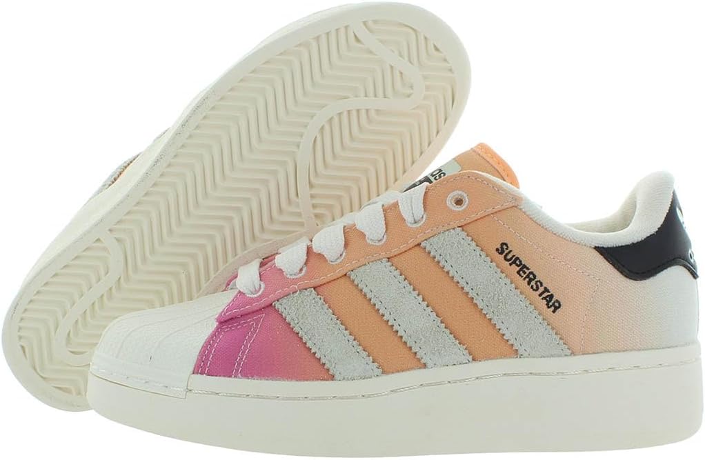 adidas Superstar XLG Unisex Shoes Size 4.5, Color: Bliss Pink/Acid Orange/Cloud White