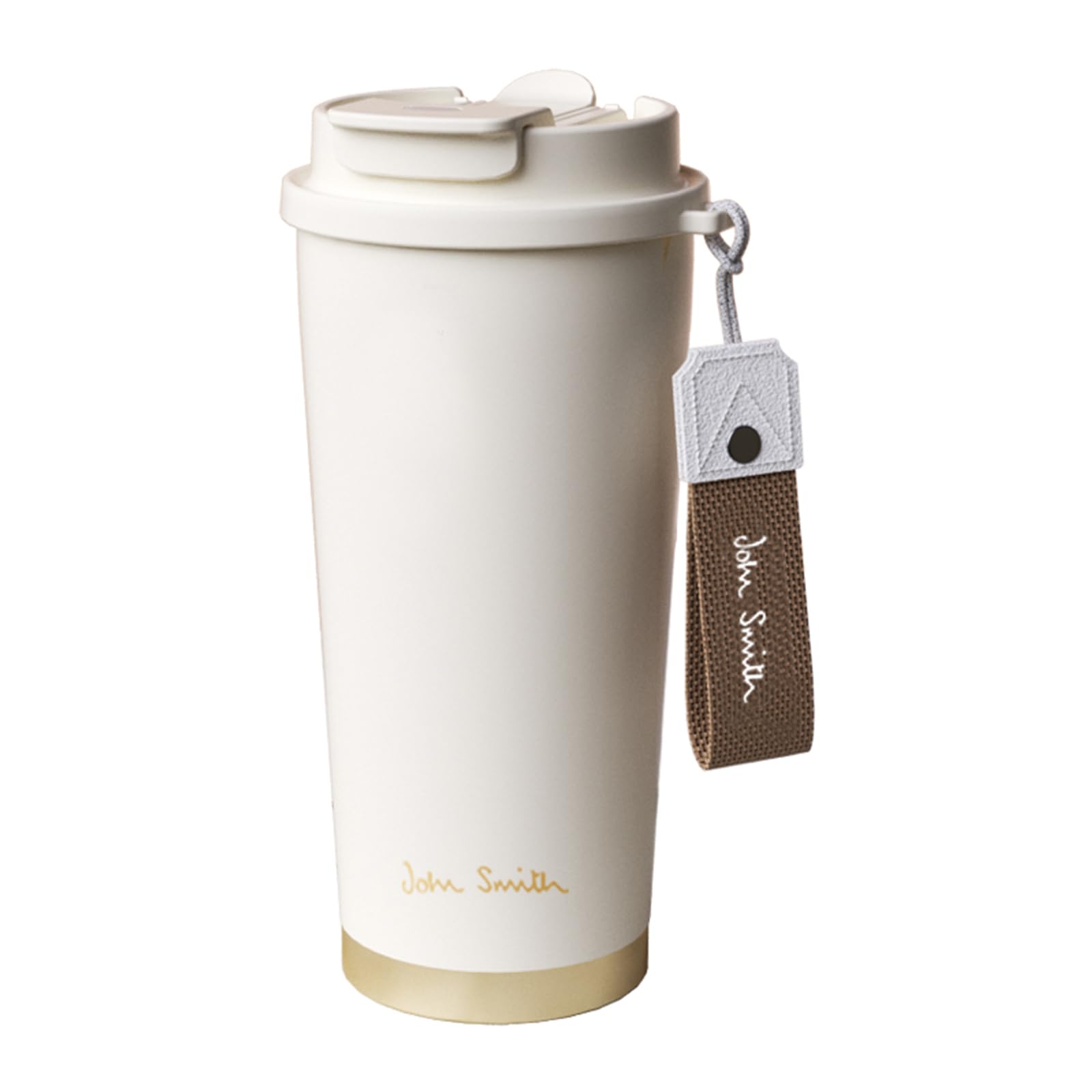 John SmithCoffee Cup Insulated Coffee Mug with Lid 16oz Coffee Travel Mug for Travel Office School Party Camping (White)