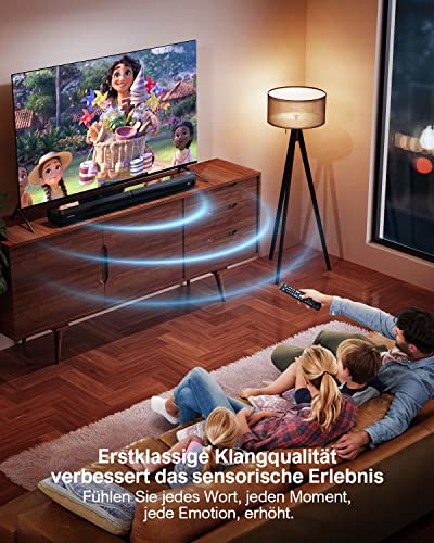 ULTIMEA 2.2 Soundbar für TV Geräte, VoiceMX, App-gesteuerten, 100W Teilbare 2-in-1 TV Soundbar, TV Lautsprecher mit 3 EQ-Modi, Bass Einstellbare, Bluetooth 5.3, ARC/Opt/Aux, Apollo S40 Pro, 2025