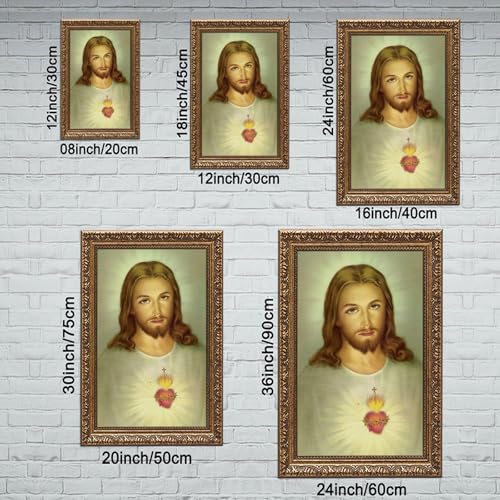Poster Sacré-Cœur de Jésus-Christ version verte | Impression toile