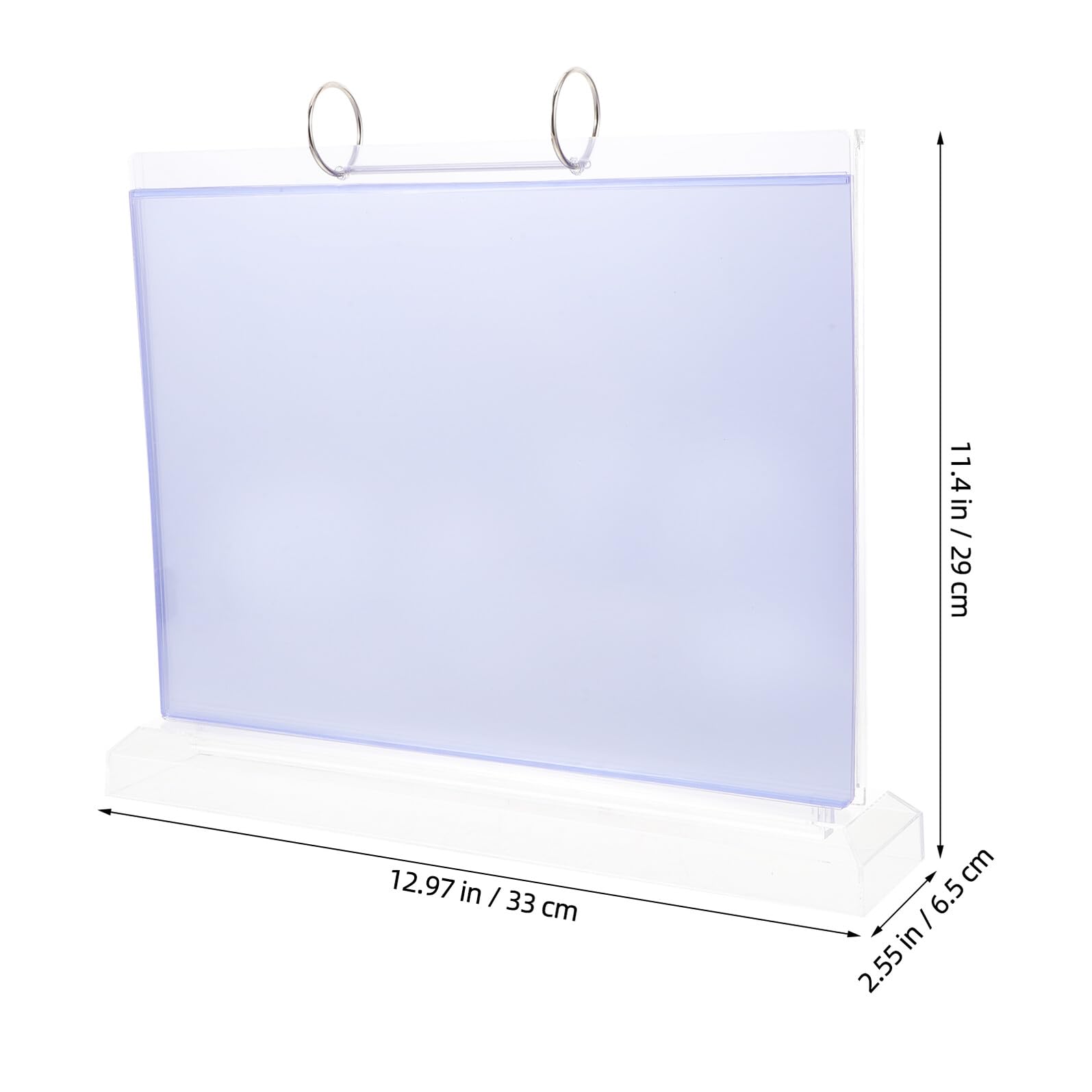 Portamenús Horizontal Transparente A6 Base Biselada Soporte de Exhibición de Mesa para Restaurante 6 Fundas de Doble Cara Expositor de Letreros y Menú Multipágina Fácil de