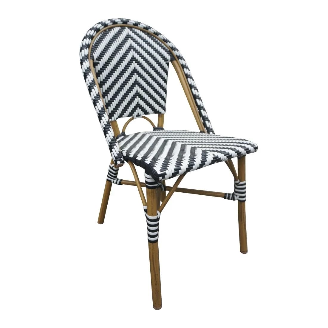 Bolero Parisian Style Rattan Side Chair Black (2 pack)