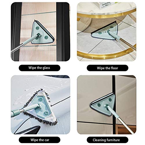 AADEE Lazy Cleaning Mop, Driehoek Uitschuifbare vervangbare Chenille Cleaning Mop, 360 graden draaibaar verstelbaar… - Image 8