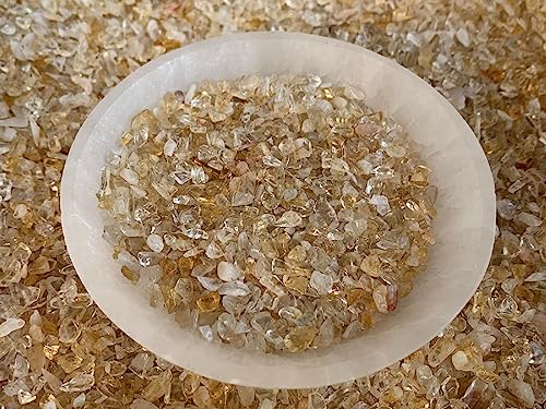 Image of GAF TREASURES 2 oz Lot Citrine Semi Tumbled Gemstone Chips, Crushed Mini Crystals, Undrilled Crystal Chips (Citrine-Light)