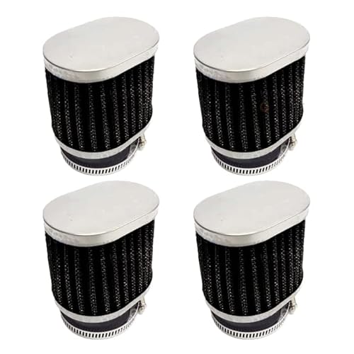 PHOENIX オーバル パワーフィルター 4個セット エアクリーナー エレメント 48Φ(47mm~49mm対応)黒 バイク 二輪 汎用 CB ZRX SR バリオス XJR ゼファー FX400R KH500