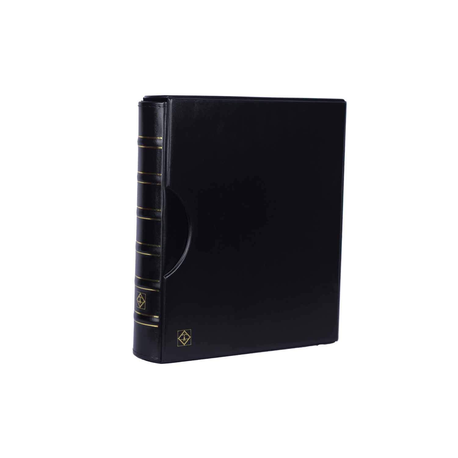 Leuchtturm 343349 Ringbinder Grande inkl. 10 Hüllen für 200 Münzrähmchen und Kassette, schwarz