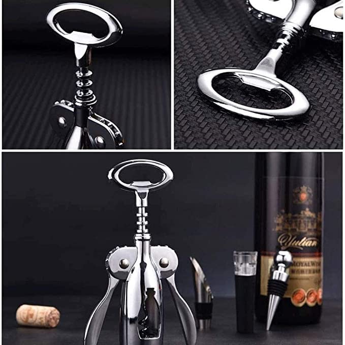 Cavatappi Multifunzione per Bottiglie di Vino di Sandalwood, Tutto in Uno, Il Preferito di Sommelier, camerieri e Barman.