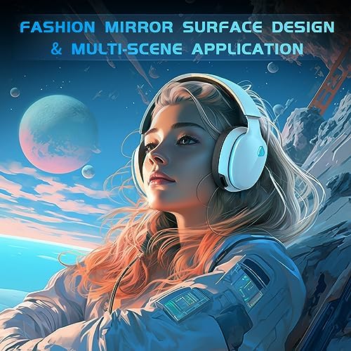 Gtheos 2.4GHz Wireless Gaming Headset for PS5, PS4 Fortnite & Call of Duty/FPS Gamers, PC, Nintendo Switch, Bluetooth 5.3 Gaming Headphones with Noise Canceling Mic, Stereo Sound, 40+Hr Battery -White - 4