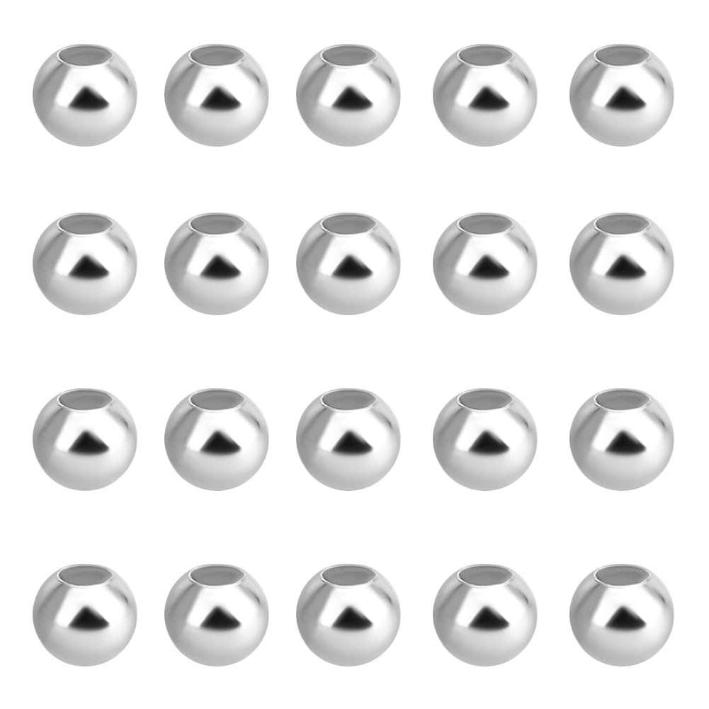 PH PandaHall 1830pcs 925 Sterling Silver Plated Round Beads