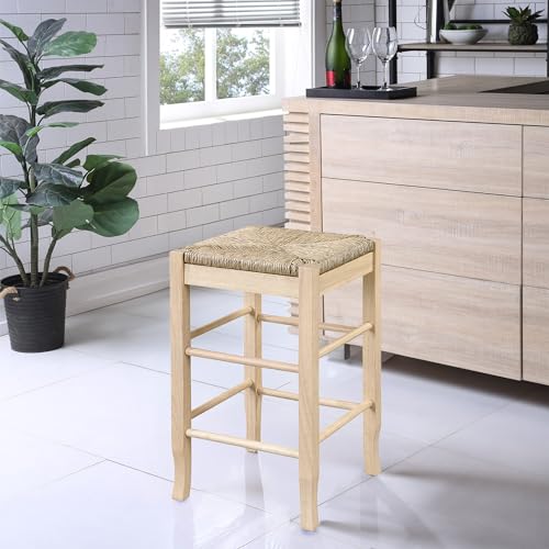 Boraam-Square-Rush-Backless-Counter-Height-Kitchen-Stool-Blonde-Oak Boraam Square Rush Backless Counter Height Kitchen Stool Blonde Oak