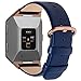 Fullmosa Correa de Repuesto para FitBand Ionic, Piel auténtica, Correa de Fitness, para Reloj Inteligente FitBand Ionic, para Mujeres y Hombres - FitBandBand-036, Azul Oscuro