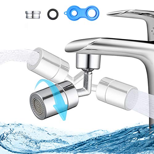 Swivel Sink Faucet Aerator, Universal Splash Filter Faucet, 720 Big Angle Kitchen Sink Faucet Aerator Swivel, Faucet Extender Adapter, Sink Sprayer Attachment - 55/64 Inch Female Thread for Bathroom