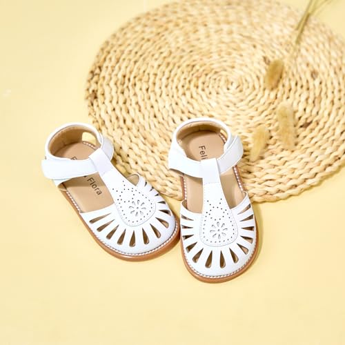 Image of Felix & Flora Toddler Girls Sandals Soft Rubber Princess Flat Shoes Flower Girl Shoes