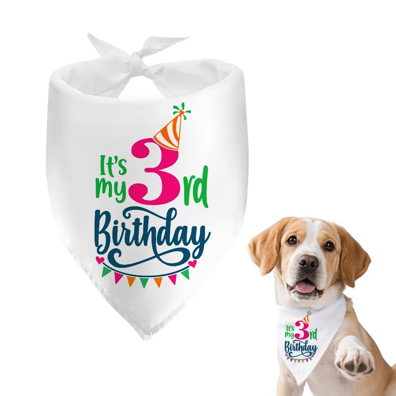 Happy Birthday Gifts for Dog Birthday Bandana Gifts for Dog Owners Lovers Dogs 3rd Birthday Present for Women Men Birthday Gifts for Small Large Dogs Its My Birthday Bandana Collar