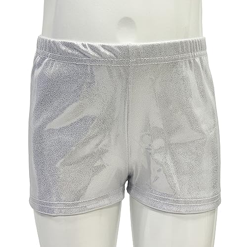 Kids Girls Metallic Ballet Dance Booty Shorts Sports Gymnastics Yoga Workout Cycling Running Activewear Shorts2