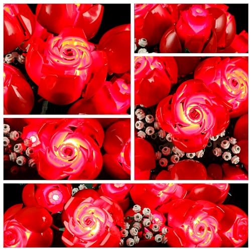 YEABRICKS LED Light for Lego-10328 Icons Bouquet of Roses Building Blocks Model (Lego Set NOT Included), Multi-colored, 16 x 11 x 3 cm - Image 4