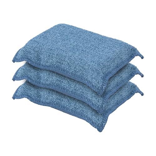 Image of Miracle Microfiber Scrubbing Sponge, Blue Extra Scrubbing Power Kitchen Sponge, Sink, Pot, Pan and Dish Washing, Super Absorbent and Rapid Drying, 3-Pack, by Superio