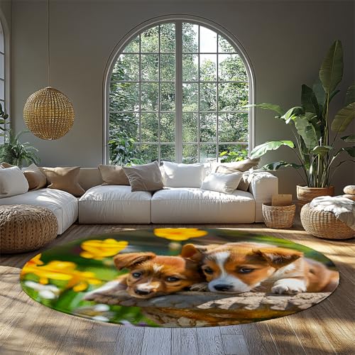 Tapis pour entrée chambre canapé décor avec chien mignon imprimé - 3