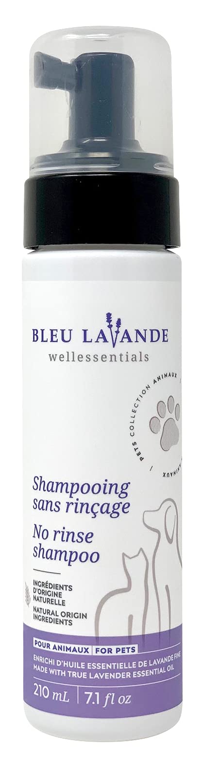 Bleu Lavande Lavender No Rinse Pet Shampoo - Enriched with 100% Pure & Premium Lavender Essential Oil – Waterless – Calming & Hydrating Benefits - pH Balanced - 99% Natural Ingredients - Cruelty Free