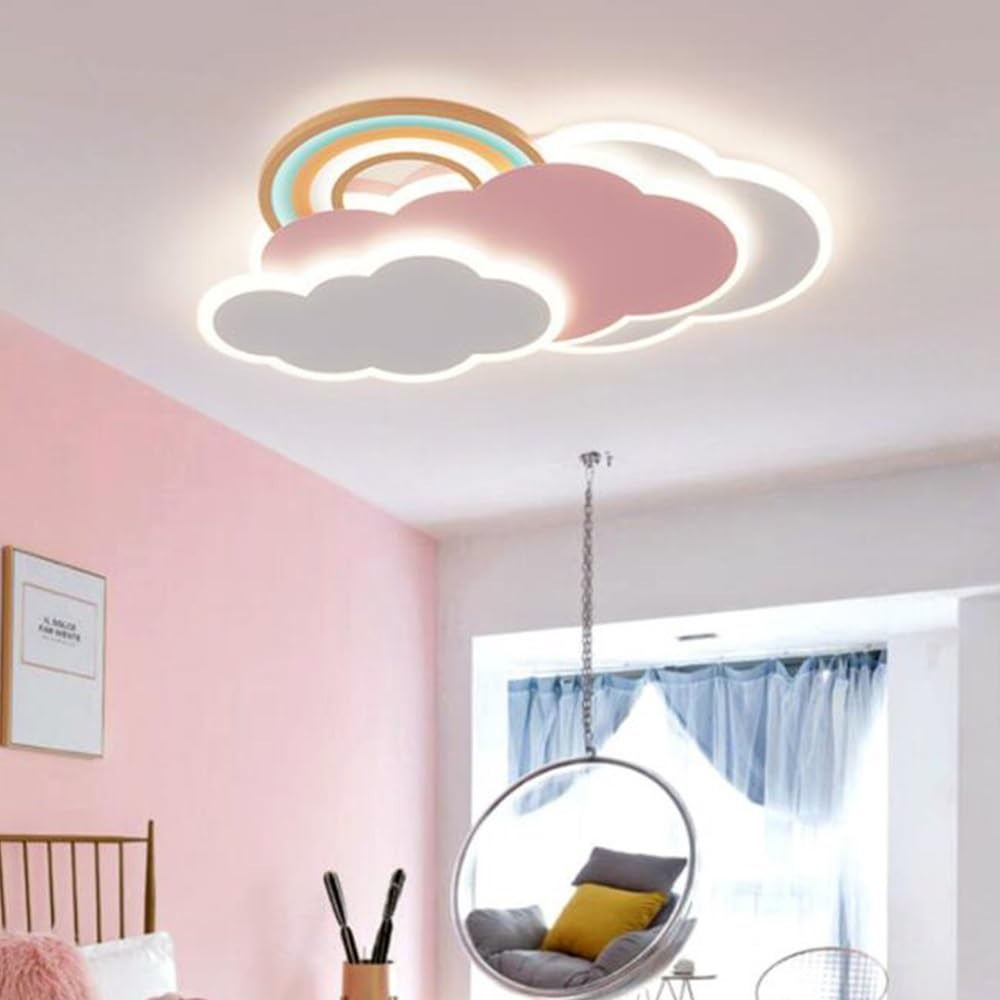 Luz De Techo LED Moderna Lámpara De Techo Nube Creativa Lámpara Infantil Regulable Con Control Remoto Araña Metal Dormitorio Para Niños Niñas Habitación Infantil Comedor Sala De Estar Luces Arcoiris