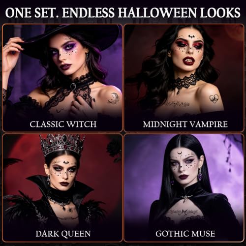 43 Styles Halloween Freckles Temporary Tattoos for Women Makeup Costumes - image 4