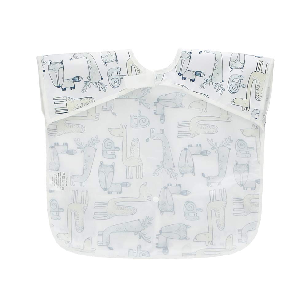 bavaglino impermeabile a maniche corte, unisex, in etilene vinil acetato, assorbente, per bambini da 1 a 3 anni