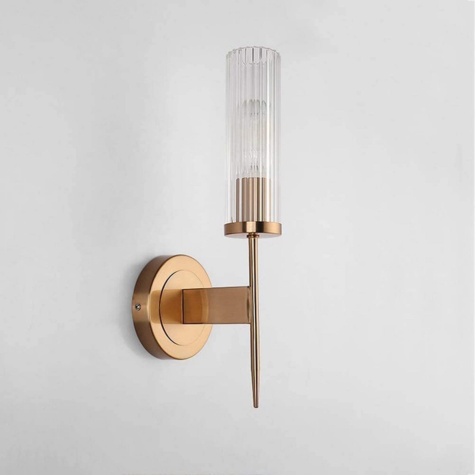 CWCQGH Wall Sconces, Wall Light Modern Wall Light Simple Golden Finish Interior Lighting Wall Lamp 14.9 Inch Glass Shade Wall Sconce Candlestick Decor Compatible with Bedroom Living Room Dining Room