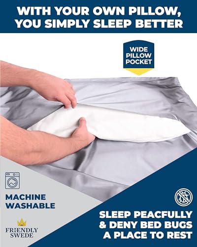 image for The Friendly Swede Sleeping Bag Liner Ultralight - Thin Travel Sheets 