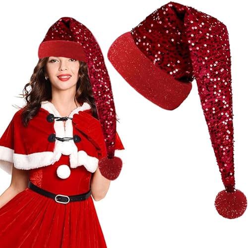 JOKILY Lang Weihnachtsmütze, Weihnachtsmütze Erwachsene,...