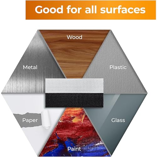 Image of BONZELLA 20pcs Self Adhesive Hook and Loop Strips Tape 1x4 Inch Mosquito net Mounting Tape For Home, Office, Carpet, Multipurpose Double Sided Hook & Loop Tape for Crafting & Hanging (Black + White, 1in X 4in)