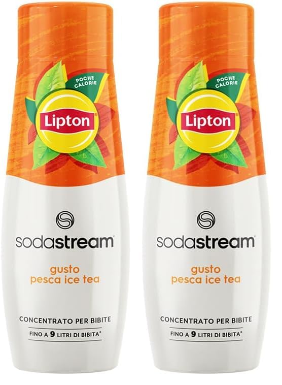 SodaStream Concentré Lipton Ice Tea Saveur Pêche pour Machine à Eau Pétillante et Soda | Préparez jusqu'à 9 Litres de Lipton en Quelques Secondes, Goût...