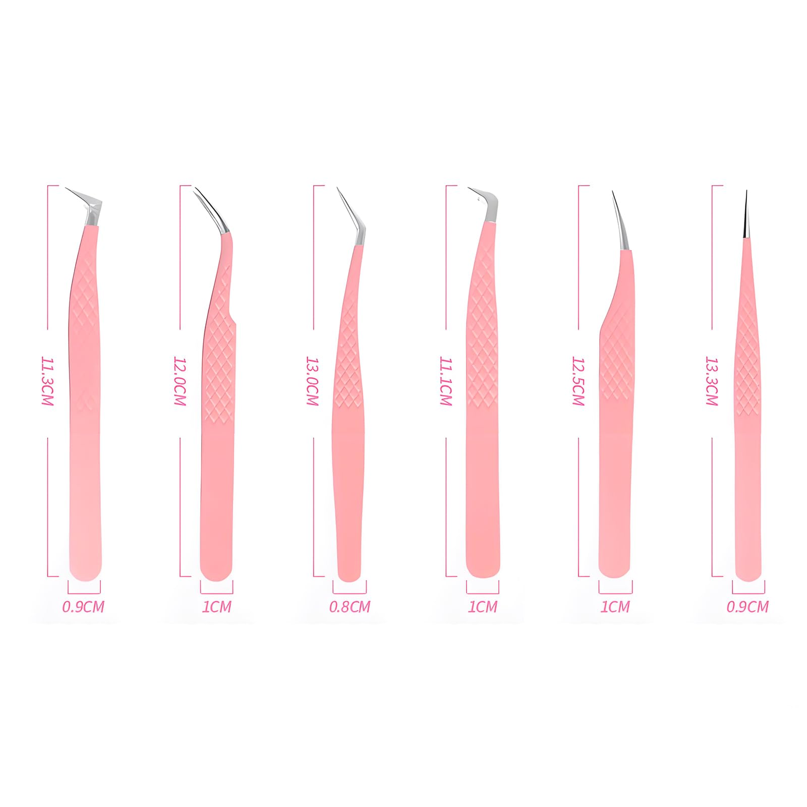 6 Pcs Eyelash Tweezers, Lash Tweezer for Eyelashs Extensions Lash Tech Supplies - Image 2