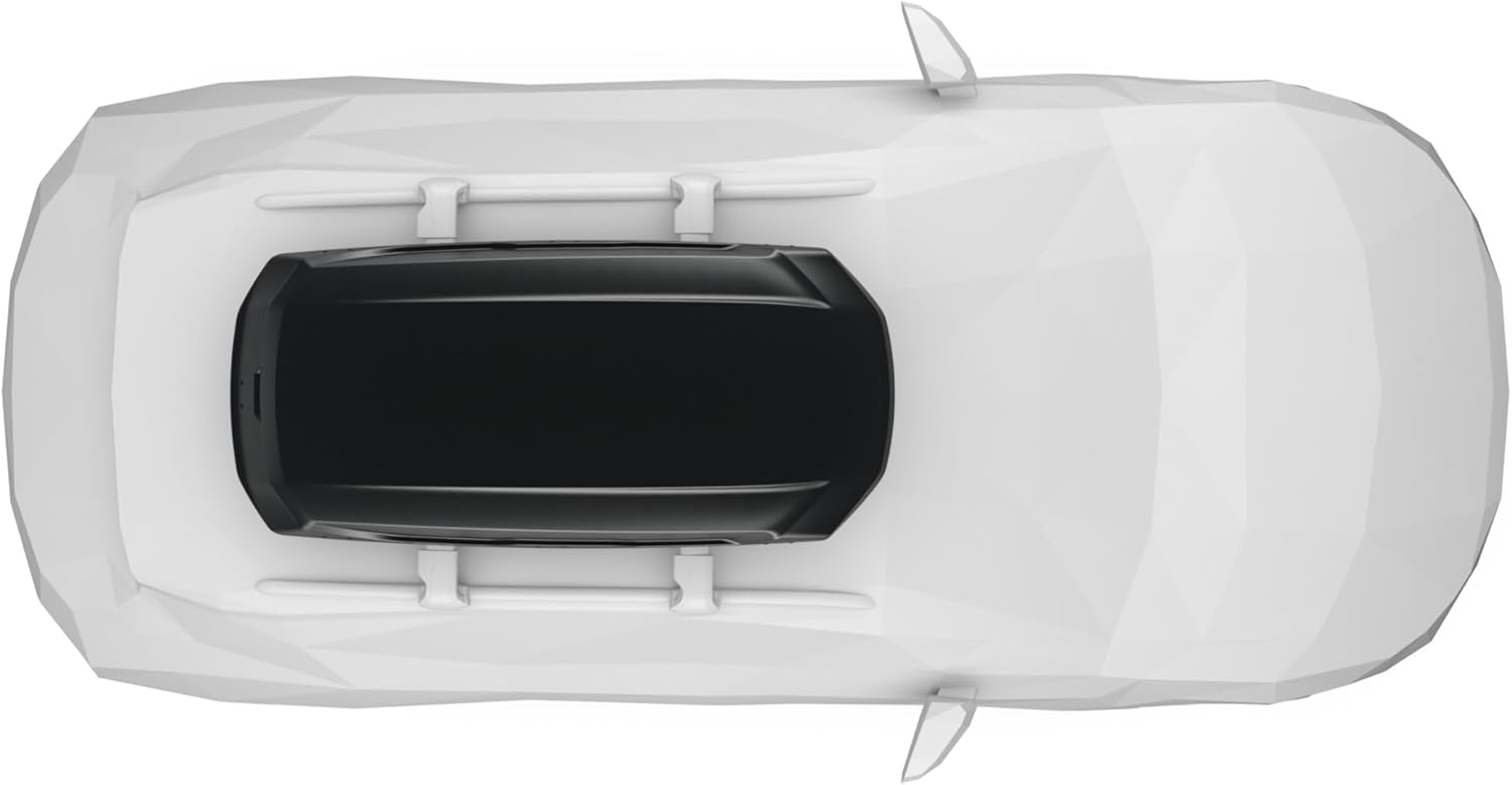 Thule Pulse 2 Aerodynamic roof Mounted Box, Size M, 14 cu ft, Dual-Sided Opening with Locks, Tool-Free Install, for SUVs, Trucks, Cars, EVs