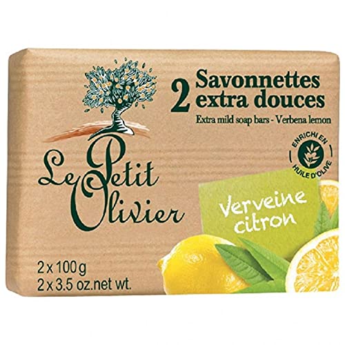 Le Petit Olivier Savonnettes Extra Douces (par 2x100g) Parfum Verveine Citron (lot de 6 soit 12 savonnettes)
