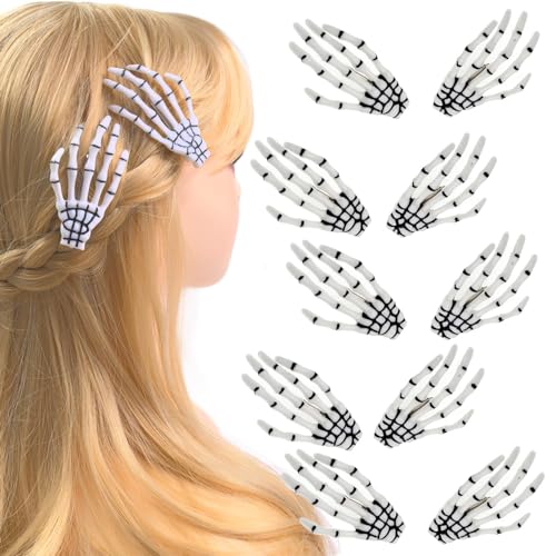 5Pairs Left & Right Skeleton Hands Hair Clips 3