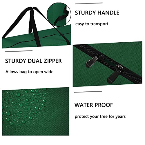 Artmag Christmas Tree Storage Bag Fits Up To 7.5 Ft Artificial Trees, Waterproof Heavy Duty 600D Oxford Xmas Holiday Tree Bag With Dual Zipper & Durable Handles 50"L X 20"H X 15"W (Green) #TOP3