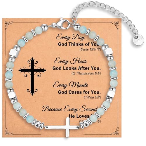 Image of Religious Cross Bracelet for Women Girls, Christian Gifts for Daughter Granddaughter Sister in Christ Friend Niece on Birthday Christmas Easter Valentines Day Graduation