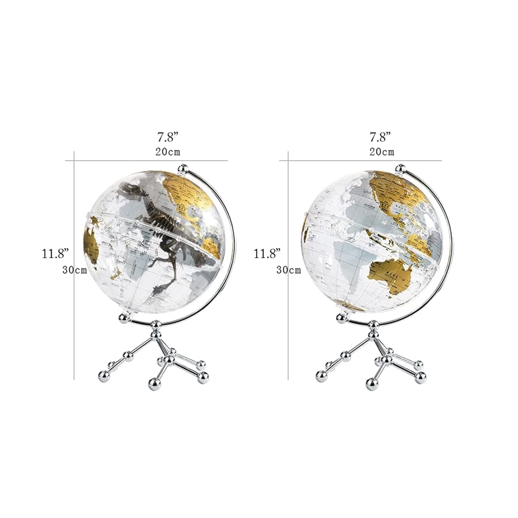 Innowacyjny globus kreatywny świat ziemia ceremonia wbudowany dinozaur świat ziemia ceremonia z metalowym trójkątem prezent 20 cm/7,8 cala klasyczna moda zabawa edukacja