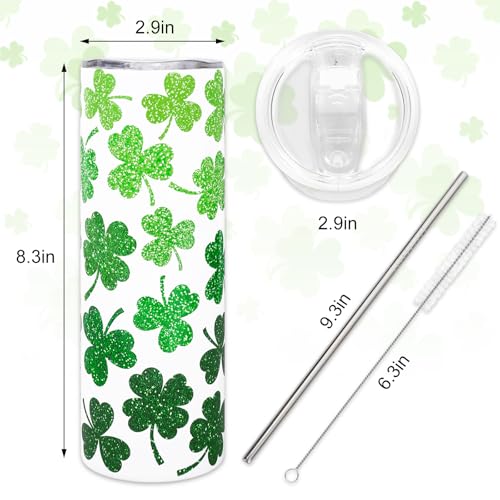 Gobelet Saint-Patrick en acier inoxydable isotherme de qualité supérieure vert trèfle