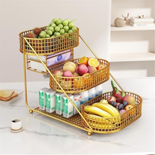Cesta de frutas de 3 niveles para solucionar la falta de espacio en la encimera de la cocina 7