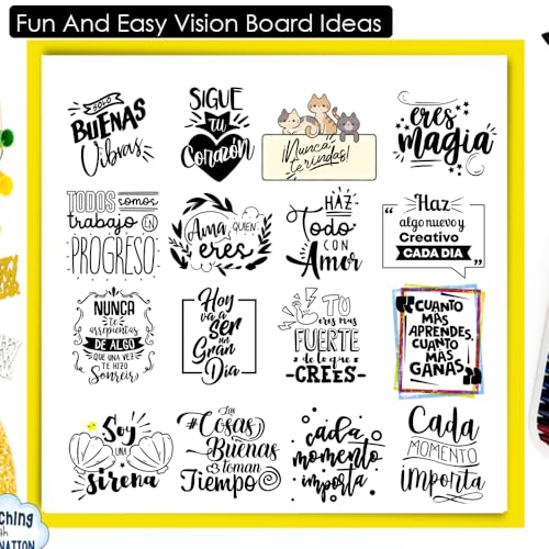 Image of Spanish Motivational Stickers - No Duplicates - Inspirational Affirmation Decals for Teachers, Students & Classroom - Waterproof Vinyl Quotes for Water Bottles, Journals & Scrapbooks