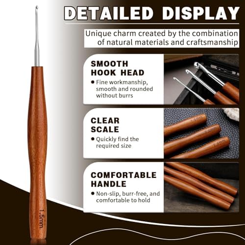 Nitlak 4 Pcs Crochet Hook Set, Ergonomic Crochet Needles Kit for Beginners - 3