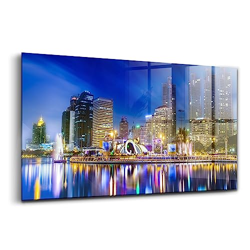 Wallart peinture sur verre 120x60cm grand format abstrait et coloré