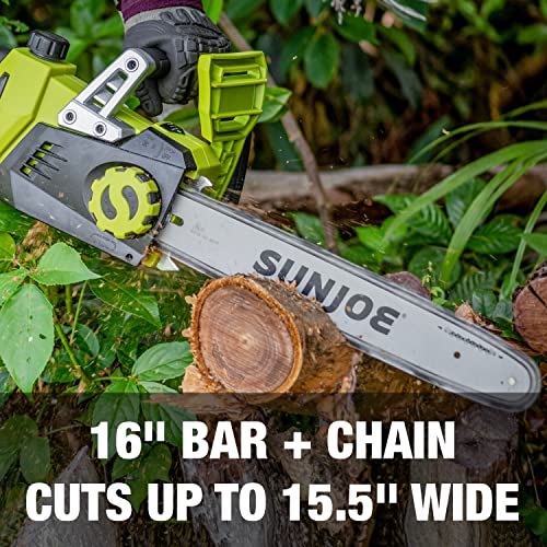 Sun Joe 24V-X2-Cs16 48-Volt Ionmax Cordless Chain Saw 16-Inch Kit, (W/ 2 X 2.0-Ah Batteries + Quick Charger) #TOP3