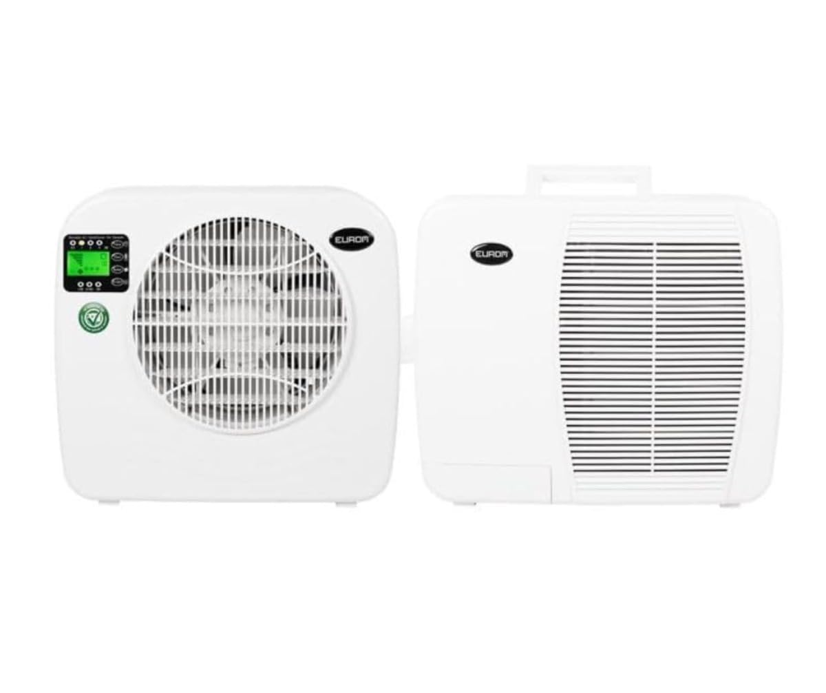 Eurom Portable Split Air Conditioner - 3200 BTU (940W), 7–8m² Coverage, for Caravans, Camper Vans & Motorhomes, Dehumidifier Function, Energy Class B, Low Noise 51.6dB, R290 Eco Refrigerant, 230V