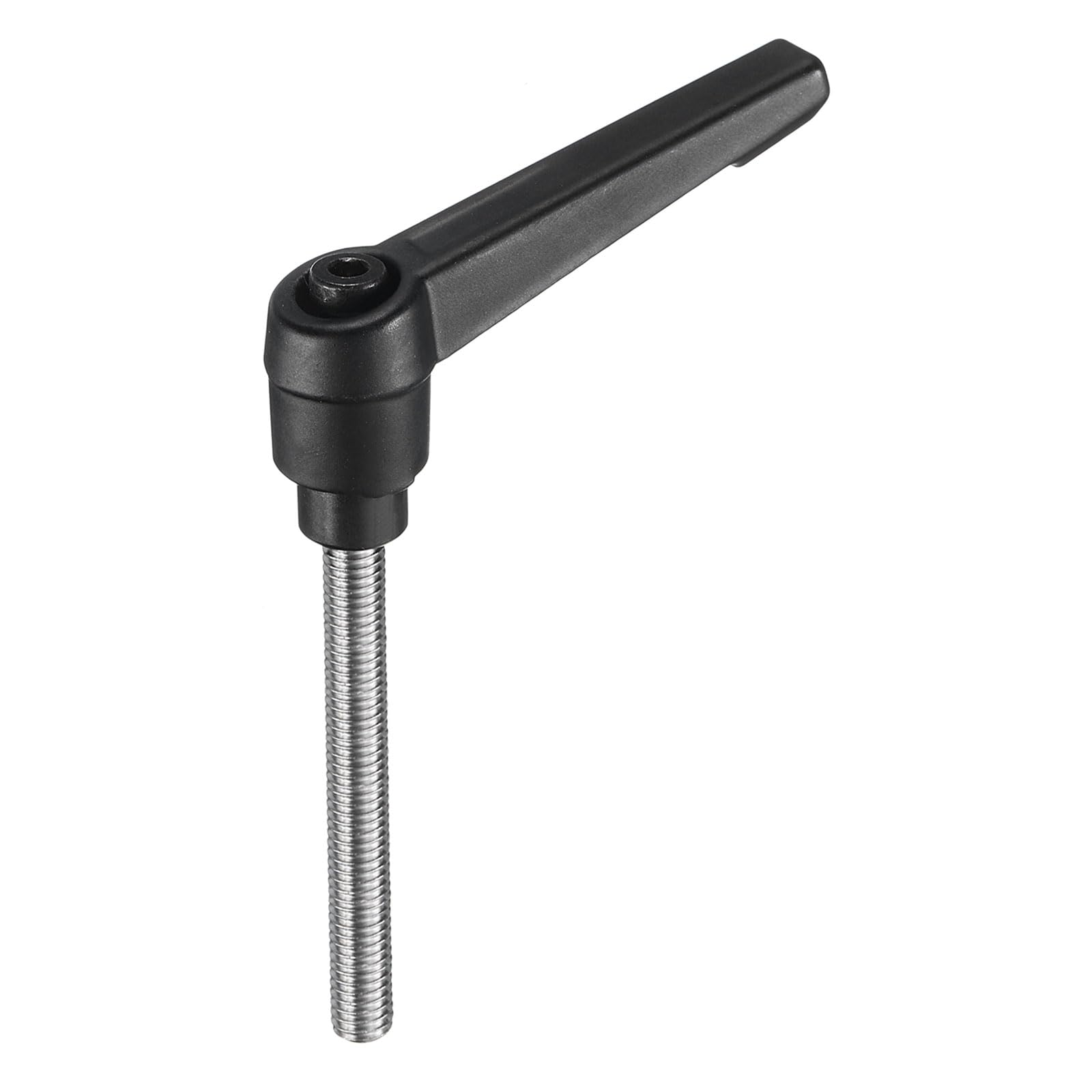 uxcell Adjustable Clamping Lever Handle M6 x 55mm Metric 304 Stainless Steel Male Threaded Stud Hand Knobs Push Button Ratchet Rotating Screw Handles Bolts with Locking Lever Black