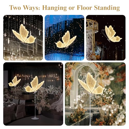 Ym Sky 481 Wedding Butterfly Led Floor Lamp: Hanging Butterfly White Color Ceiling Light - Romantic Wedding Decoration Lights Fixture thumb #2