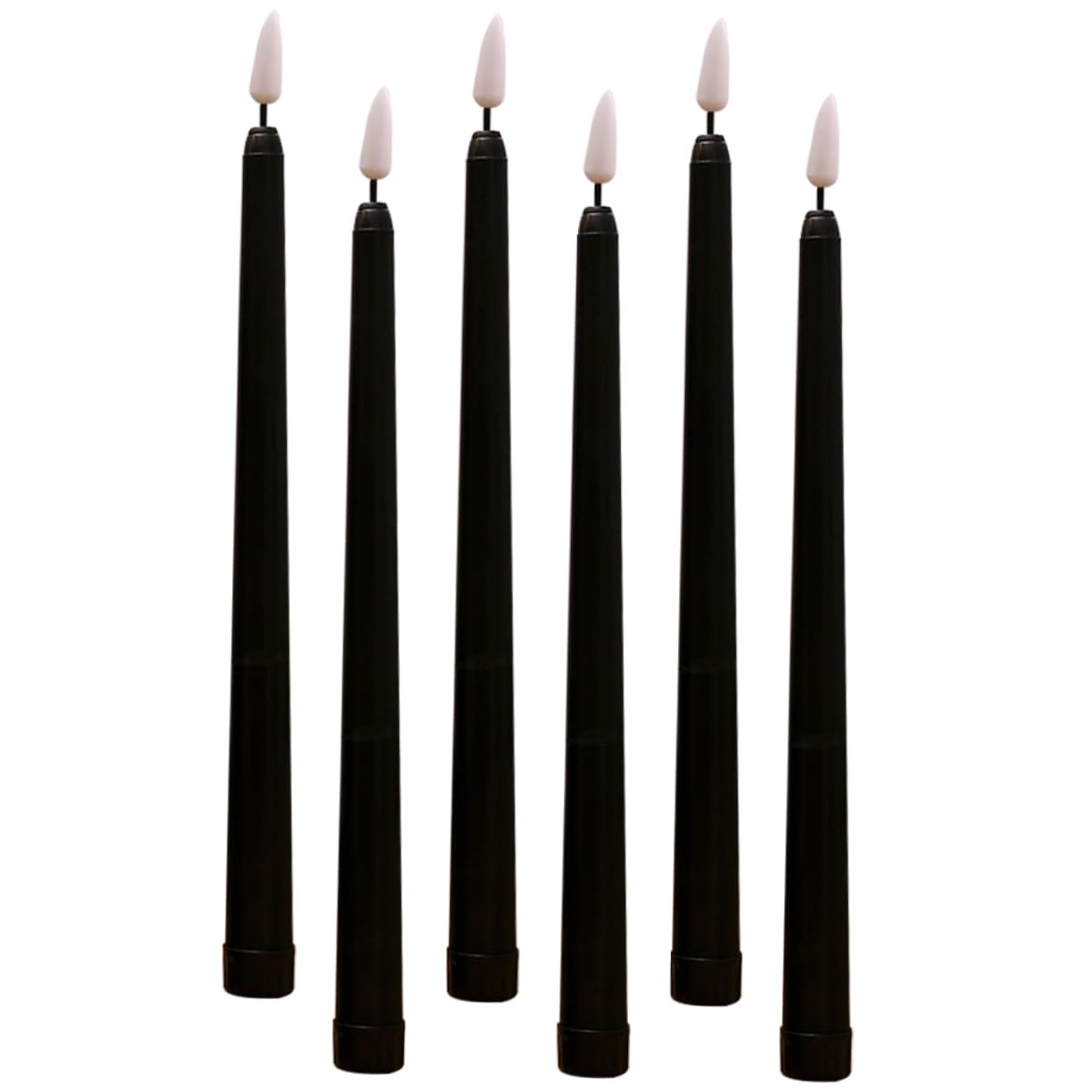 Velas LED sin llama negras Mipcase de 6 unidades con luces parpadeantes a pilas 8